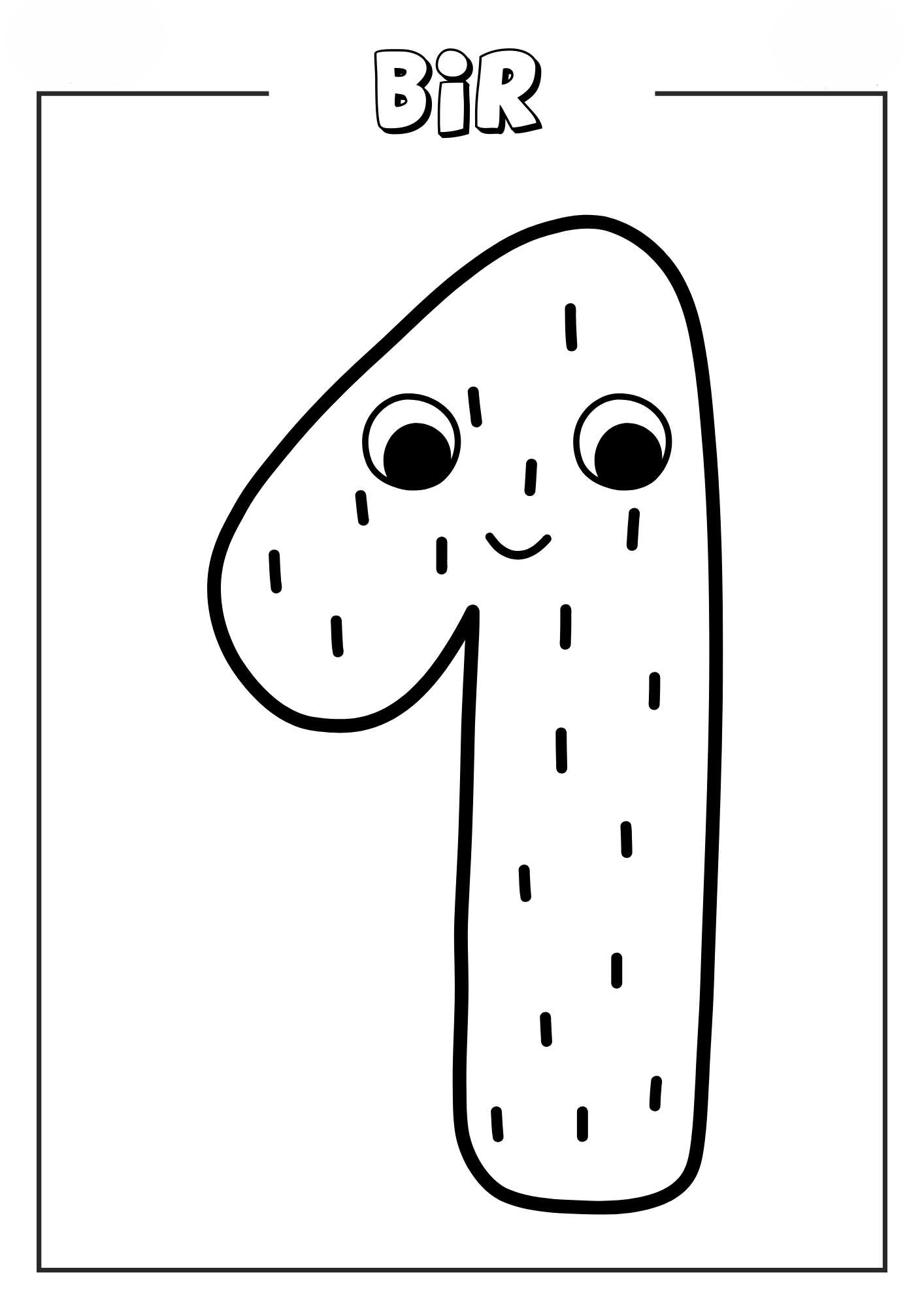 1 Rakam Boyama Sayfası