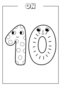 10 Sayısı Boyama Sayfası