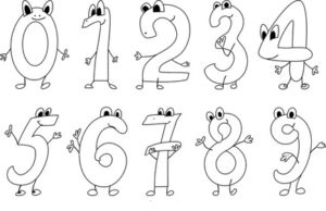 Komik Rakamlar Boyama Sayfası