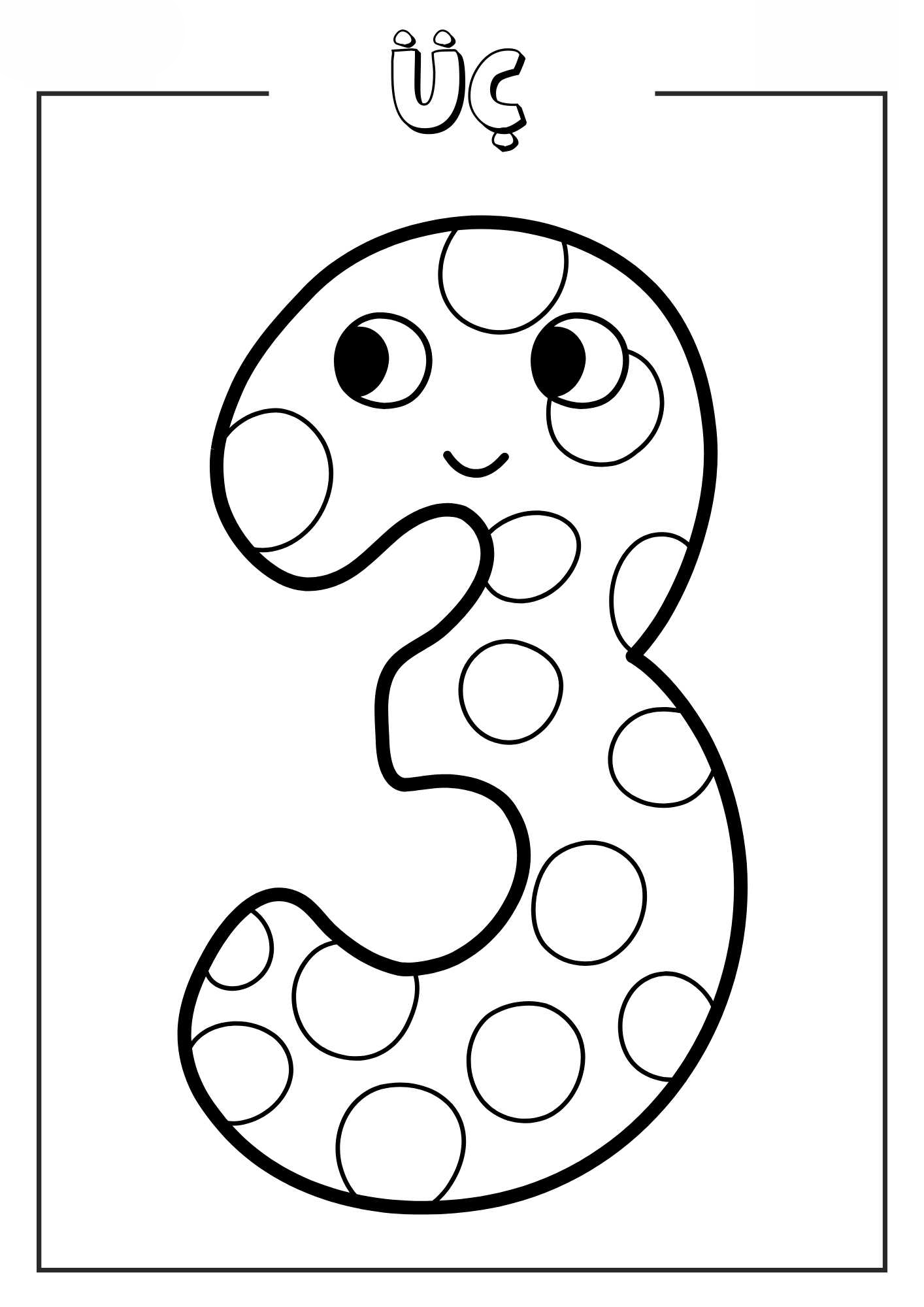 3 Rakamı Boyama Sayfası