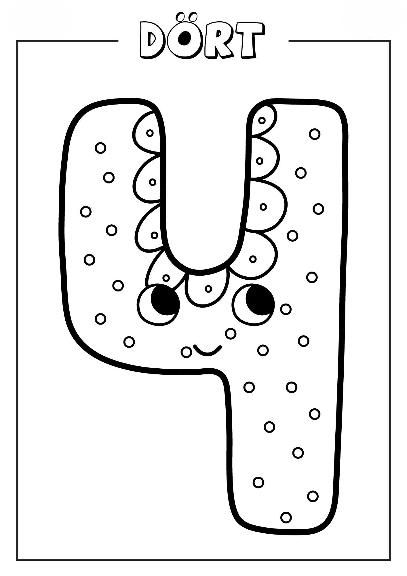 4 Rakamı Boyama Sayfası