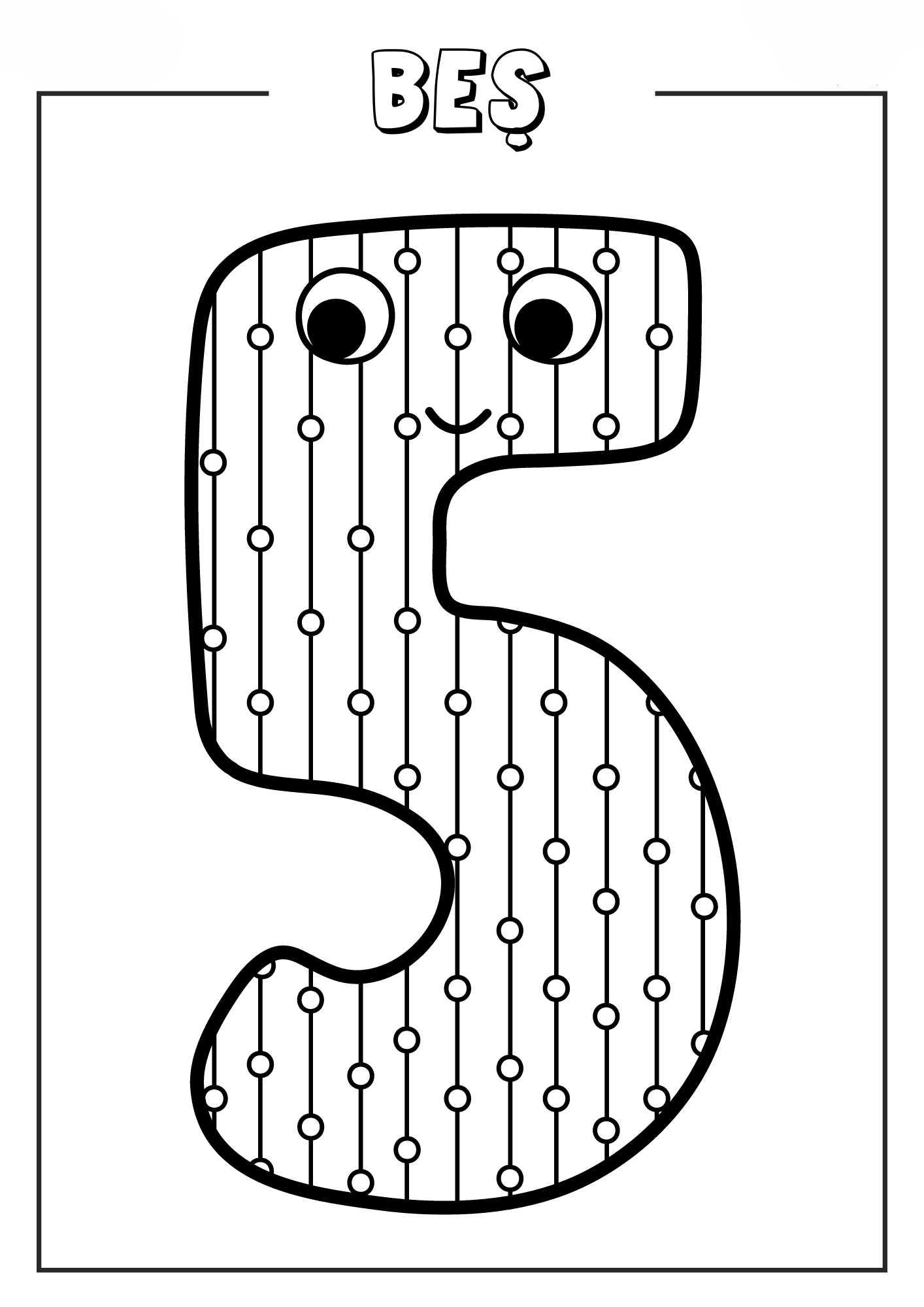 5 Rakamı Boyama Sayfası