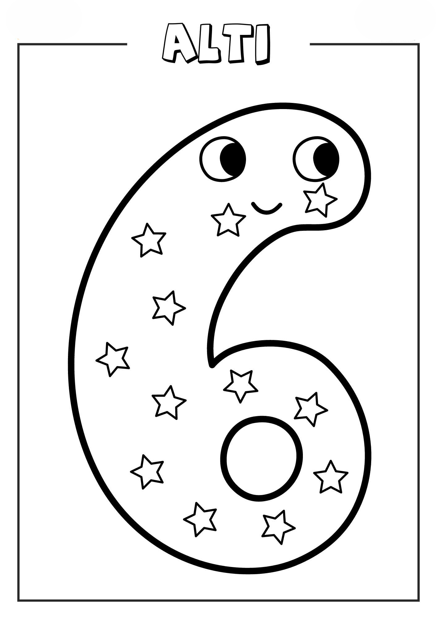 6 Rakamı Boyama Sayfası