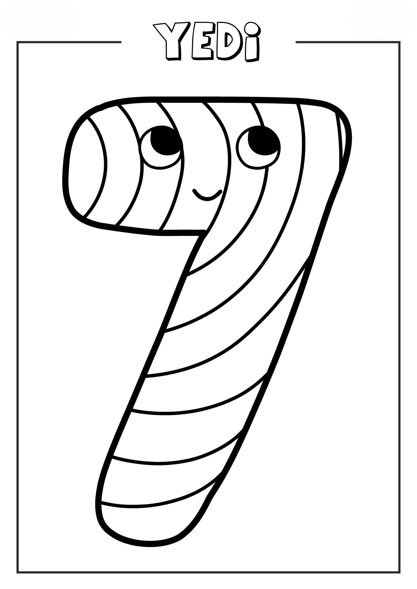 7 Rakamı Boyama Sayfası