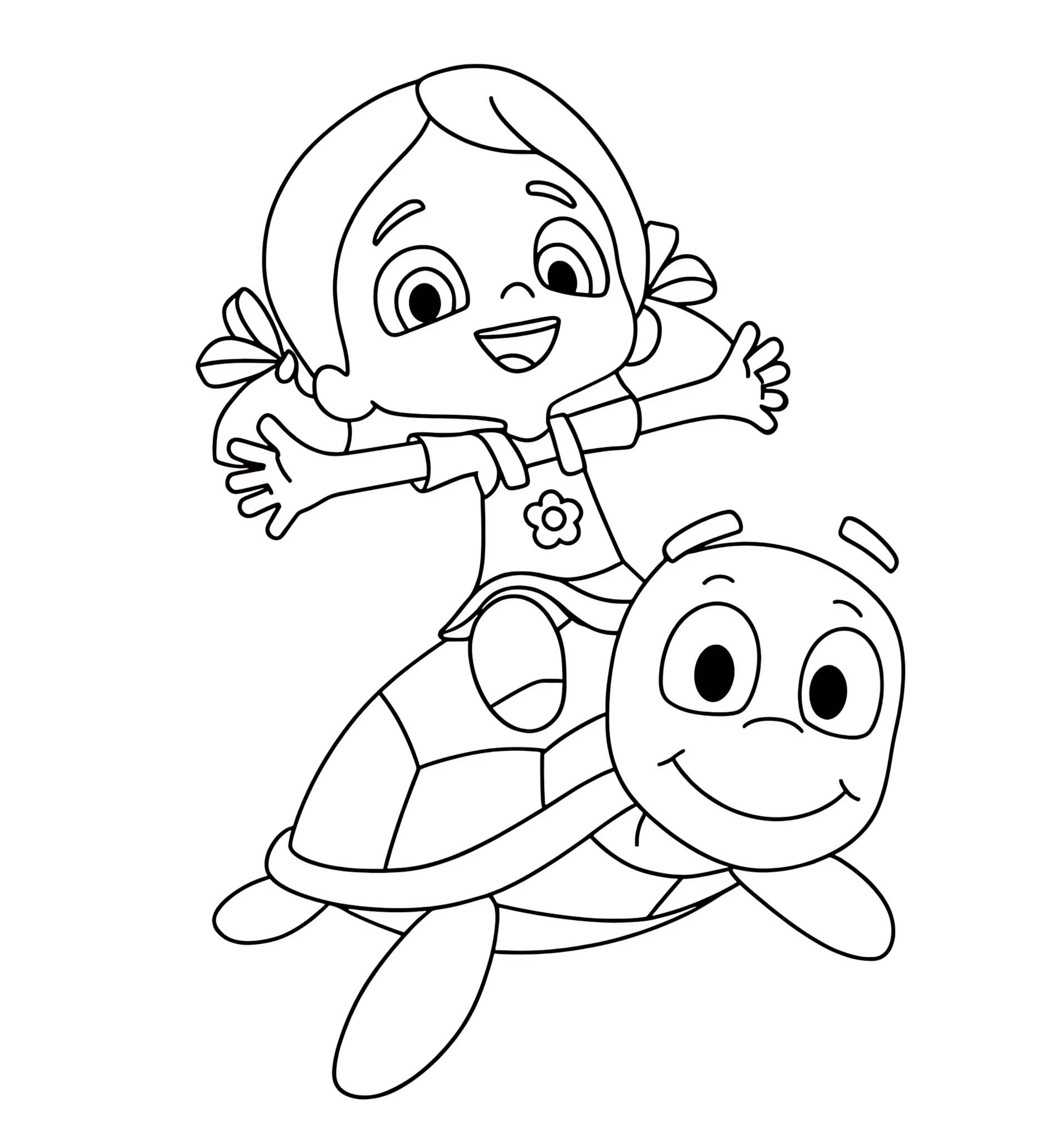 Niloya ve Kaplumbağa Boyama Sayfası