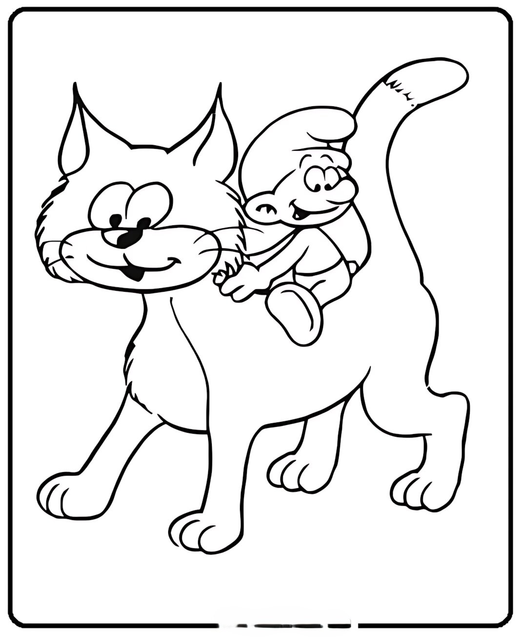 Şirinler Azman Kedi Boyama Sayfası