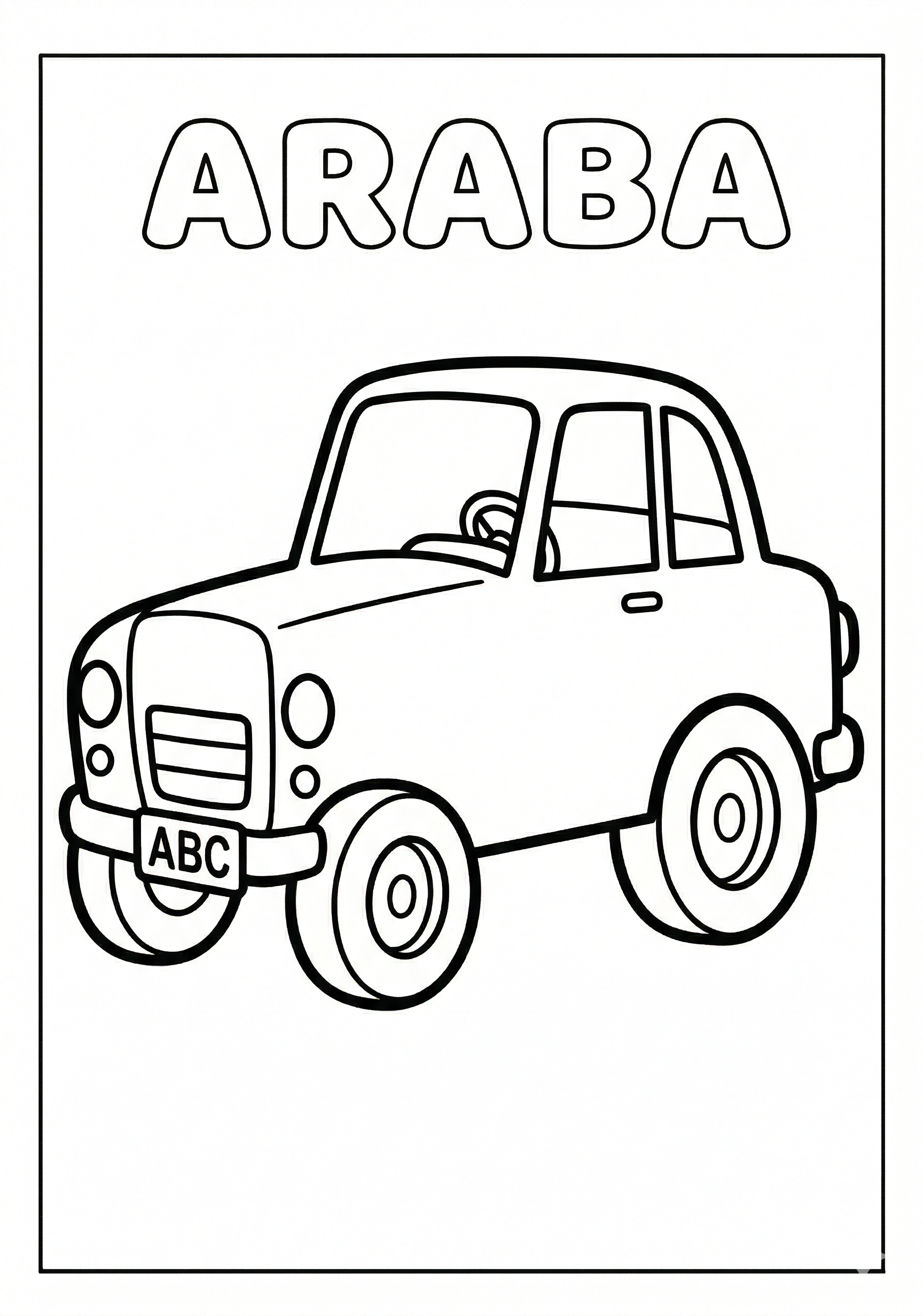 Küçük Araba Boyama Sayfası