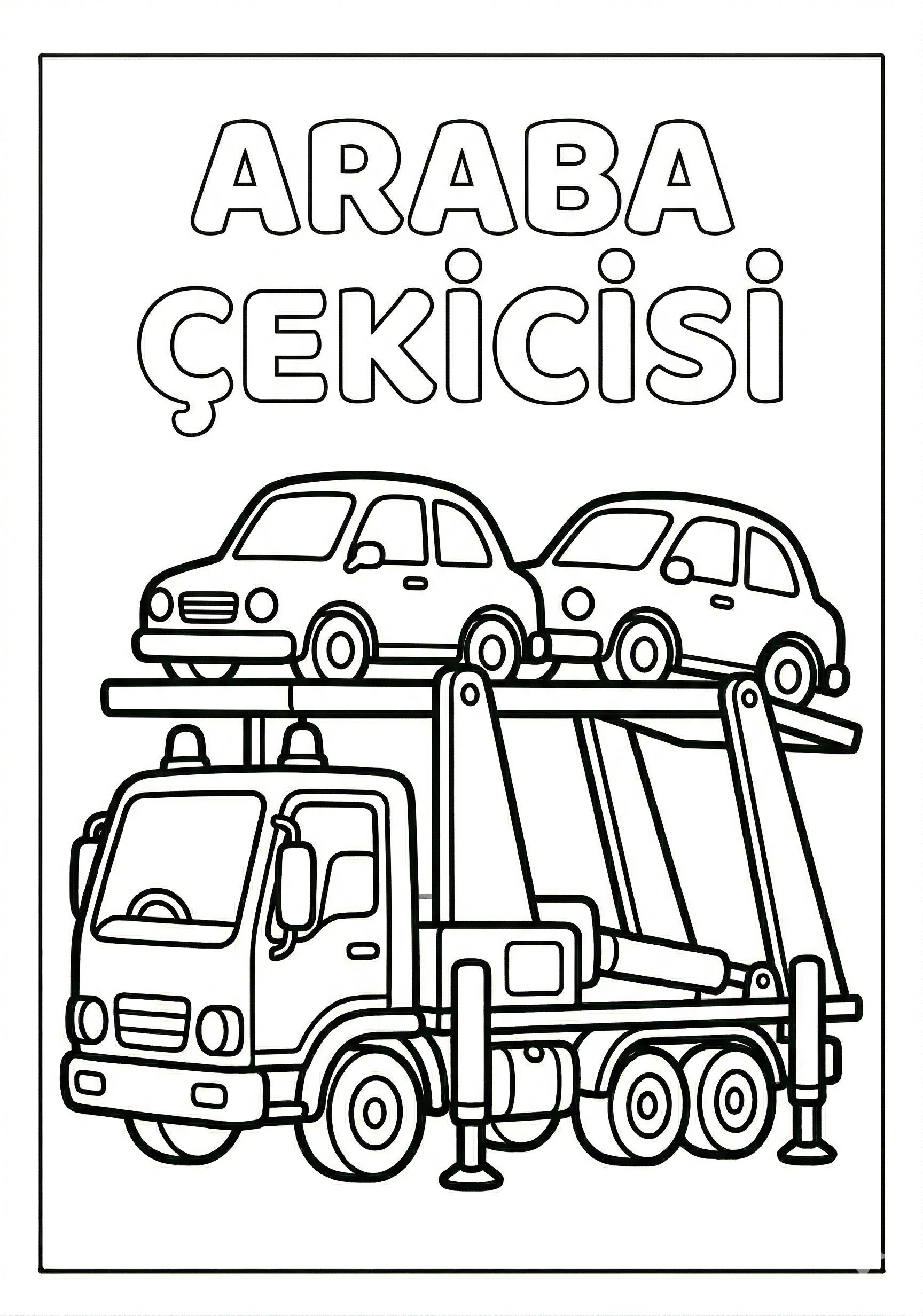 Araba Çekicisi Boyama Sayfası