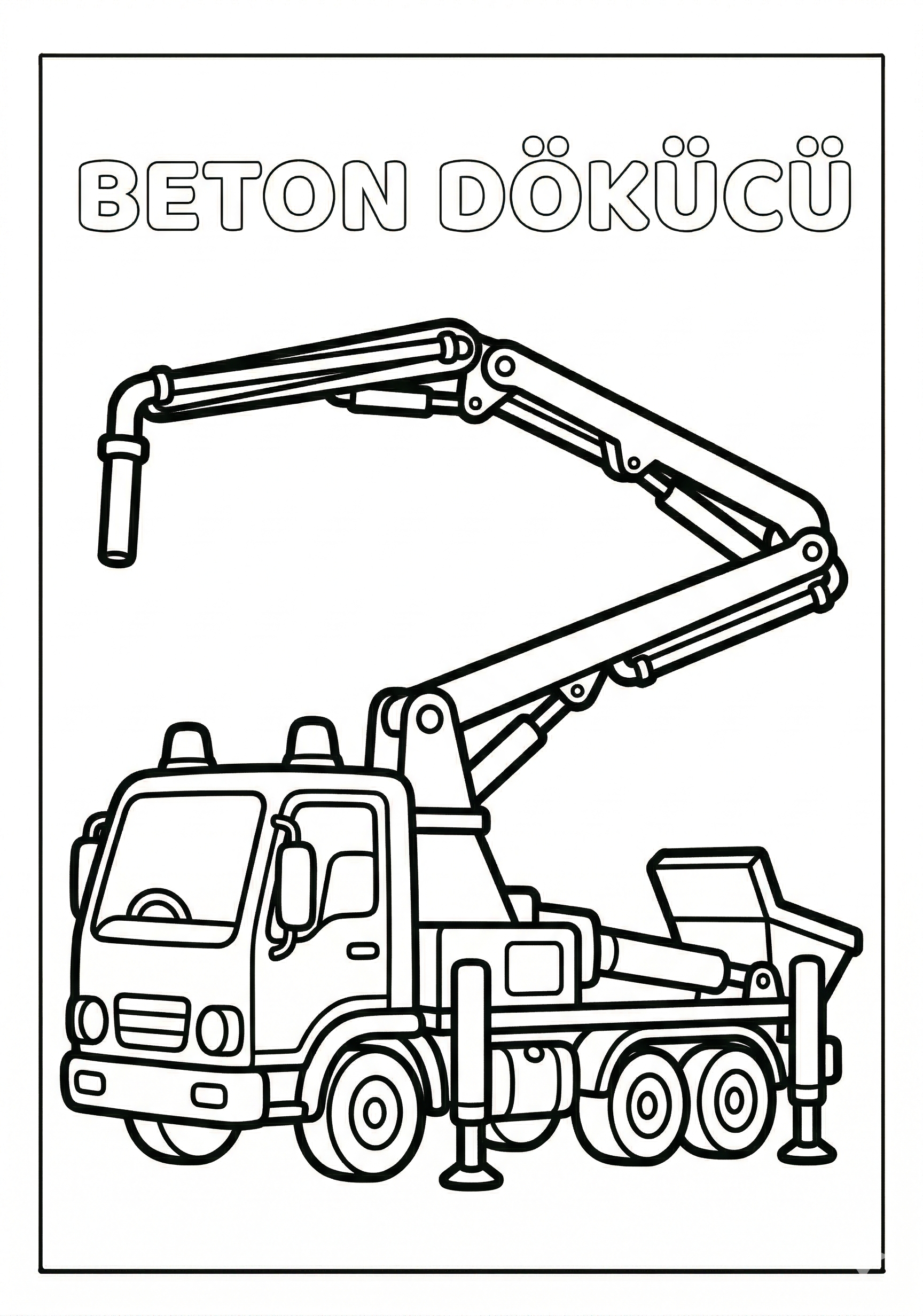 Beton Dökücü Boyama Sayfası