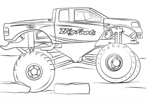 Canavar Araba Boyama Sayfası