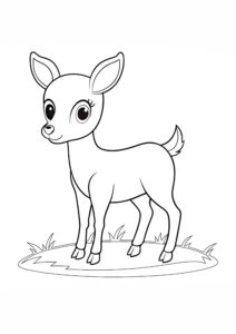 Sevimli Geyik Boyama Sayfası