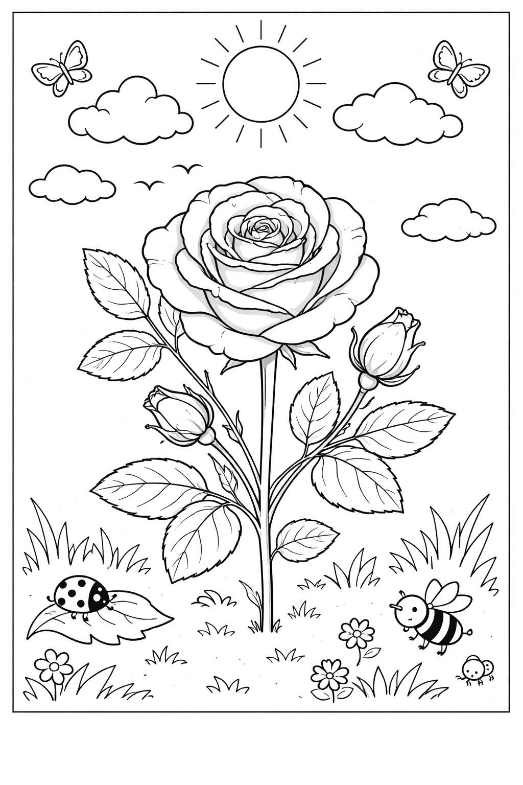 Gül Boyama Sayfası indir