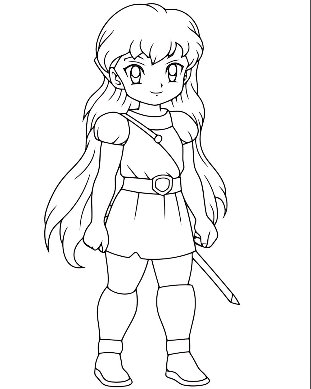 Güzel Kız Boyama Sayfası