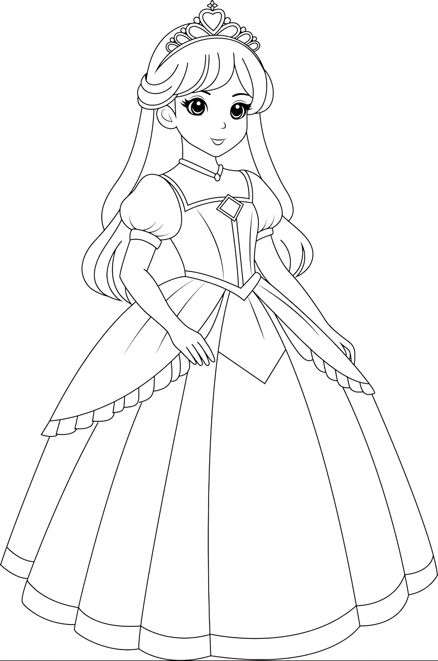 Güzel Prenses Boyama Sayfası