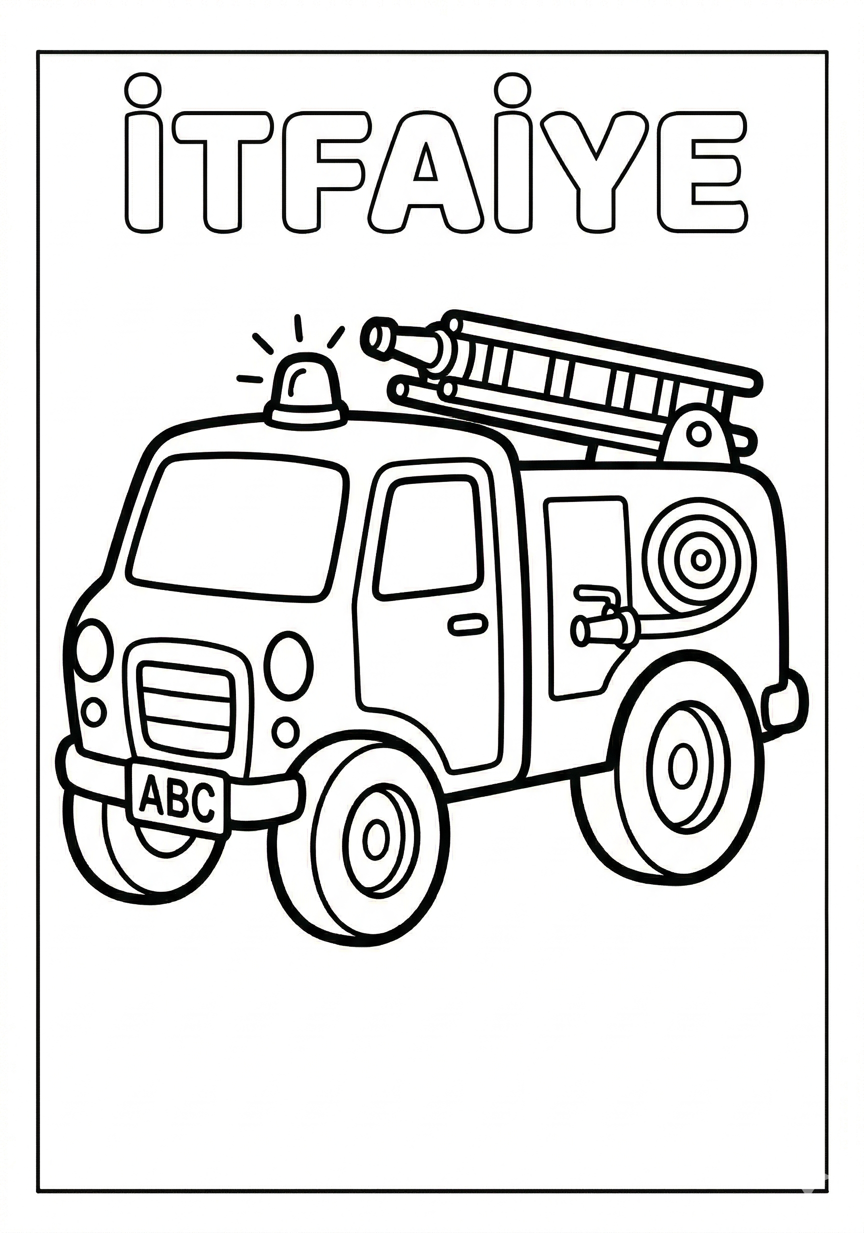 İtfaiye Boyama Sayfası