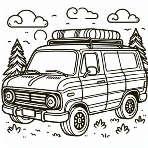 Kamp Araba Boyama Sayfası