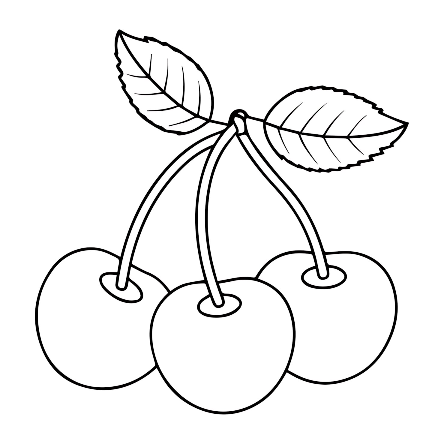 Kiraz Meyveleri Boyama Sayfası