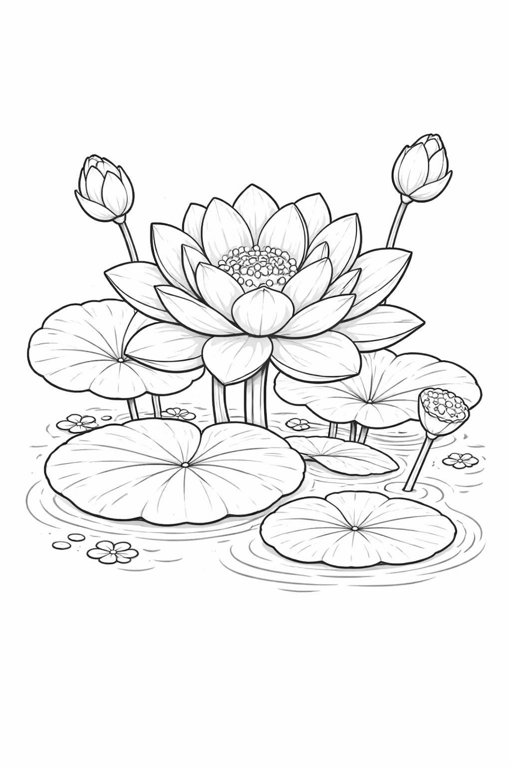 Lotus Çiçeği Boyama Sayfası indir