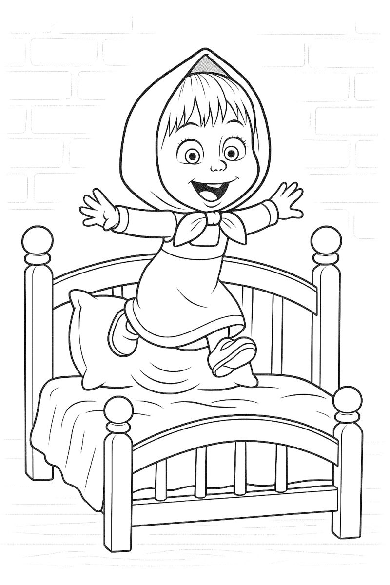 Maşa Boyama Sayfası