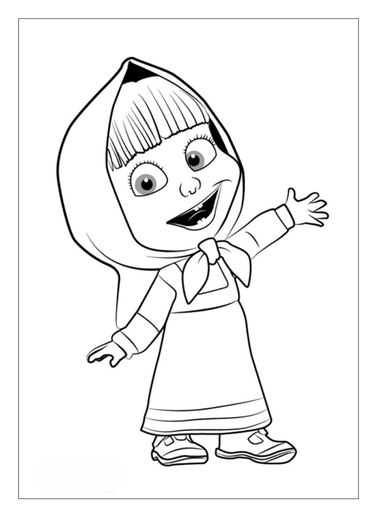 Maşa Boyama Sayfası