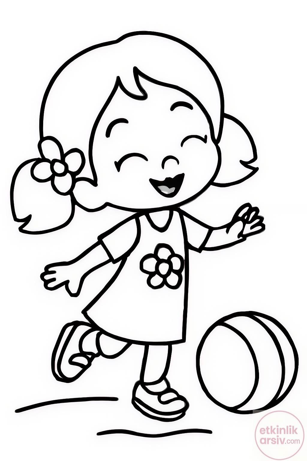 Niloya ve Top Boyama Sayfası