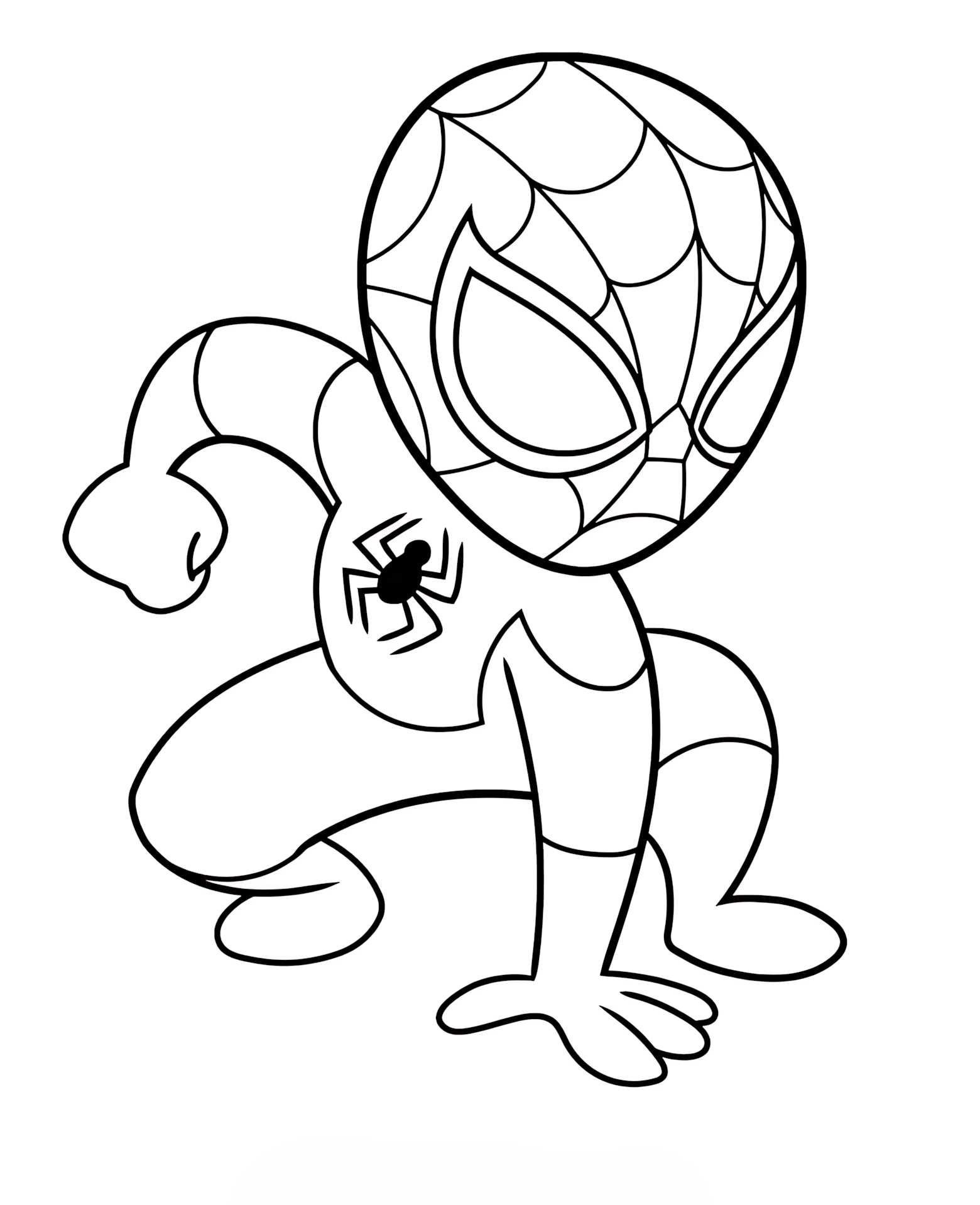 Okul Öncesi Örümcek Adam Boyama Sayfası