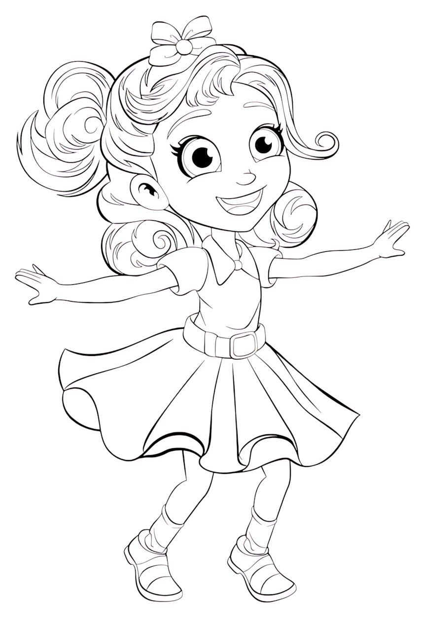 Sevimli Kız Boyama Sayfası