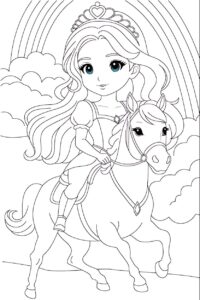 Sevimli Prenses Boyama Sayfası