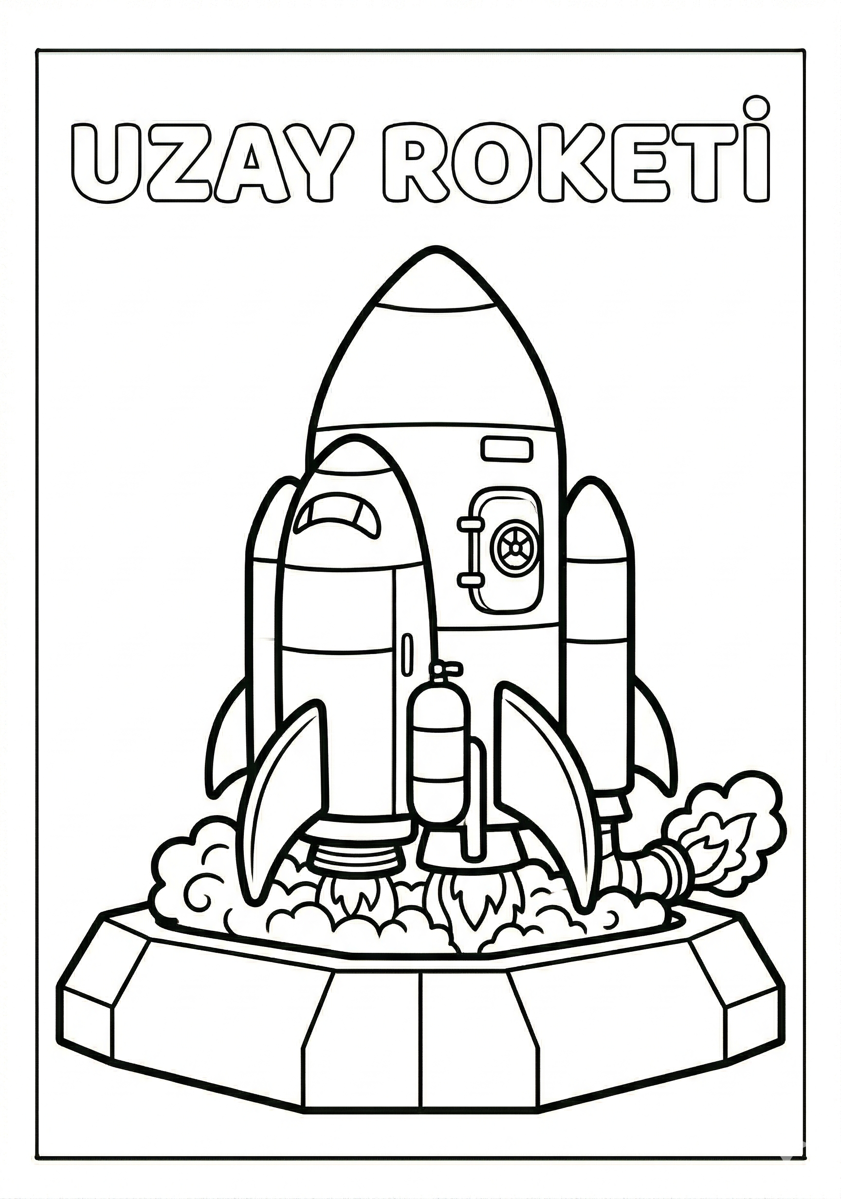 Uzay Roketi Boyama Sayfası