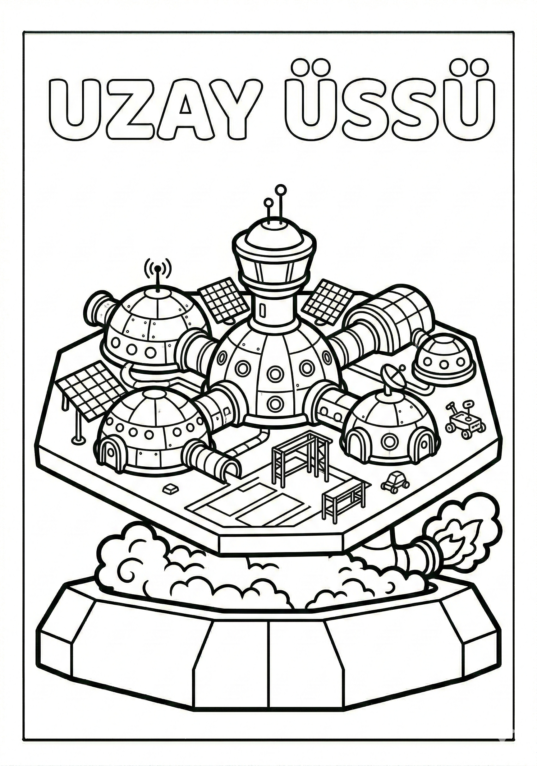 Uzay Üssü Boyama Sayfası