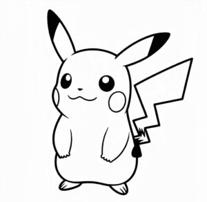 3D Pikachu Boyama Sayfası