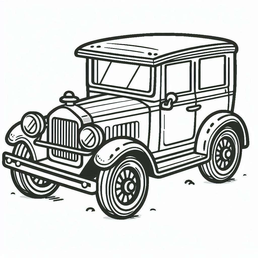 Araba Klasik Cip Boyama Sayfası