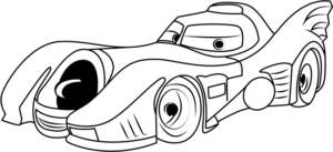 Arabalardan Yarasa Arabası Boyama Sayfası