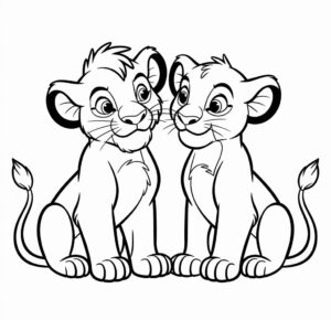 Aslan Kral Simba Ve Nala Boyama Sayfası
