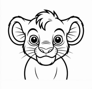 Aslan Kral Yüzü Boyama Sayfası