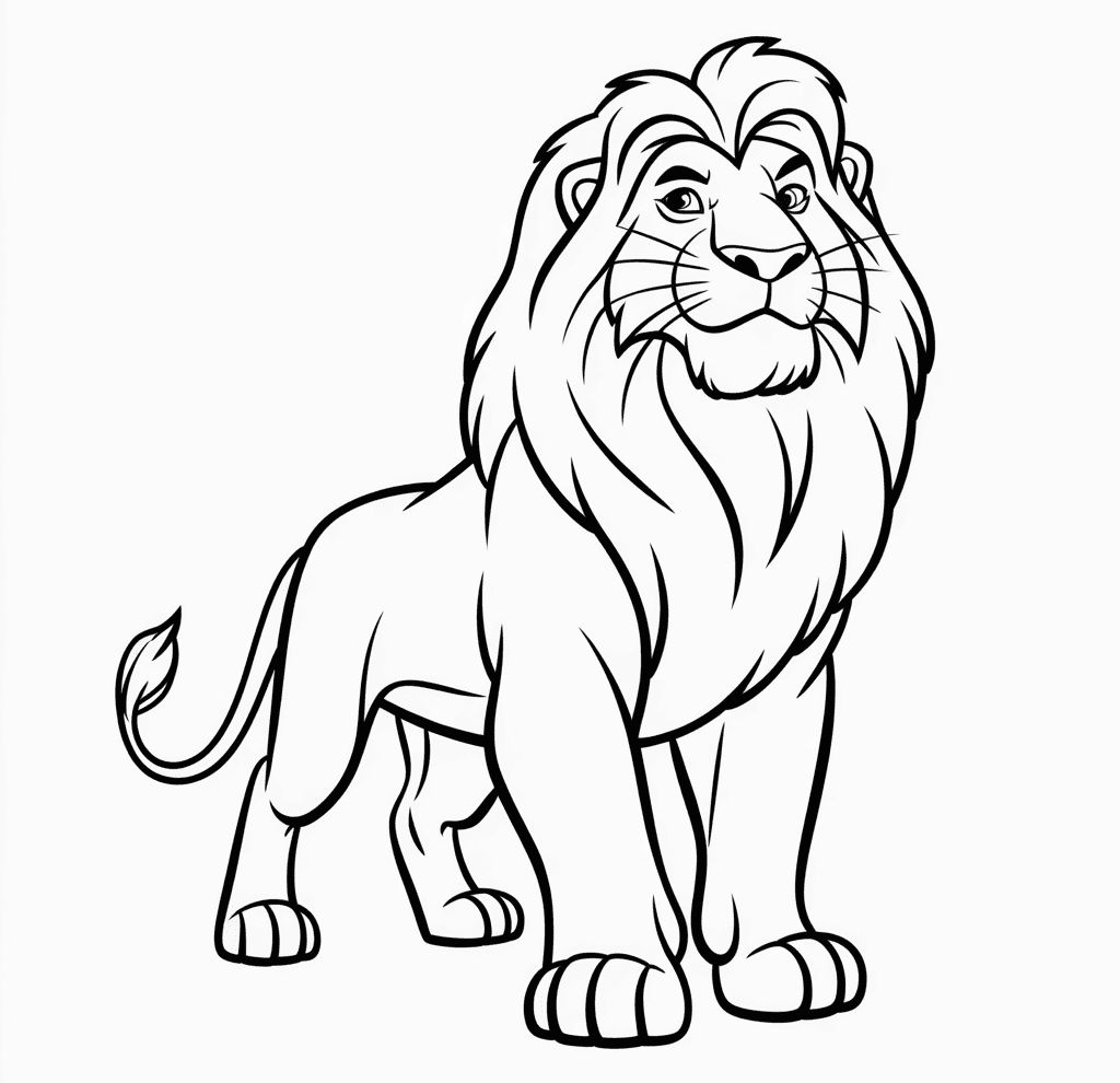 Aslan Kral’Dan Mufasa Boyama Sayfası 1