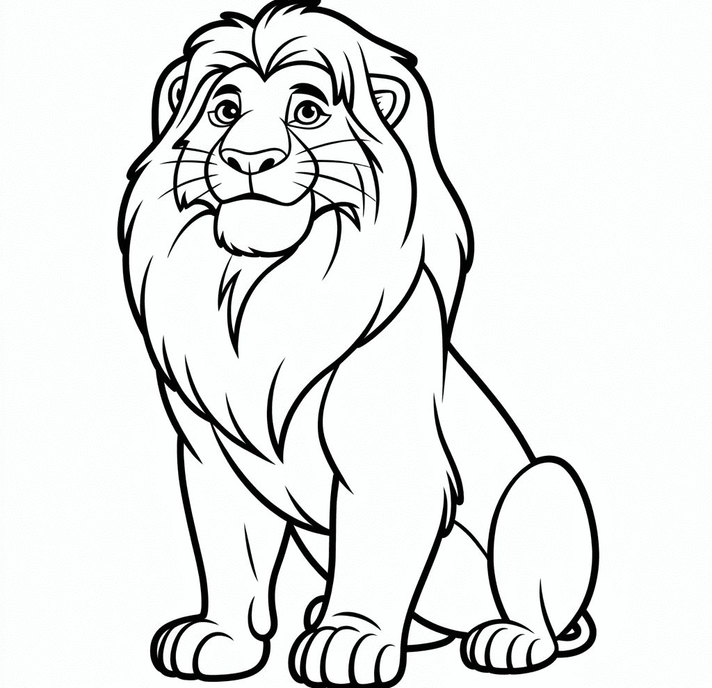 Aslan Kral’Dan Mufasa Boyama Sayfası