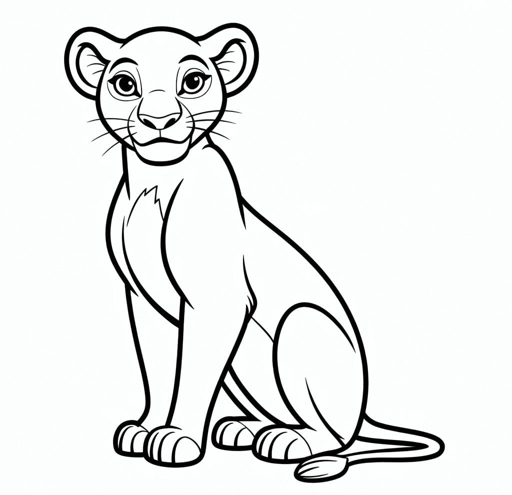 Aslan Yavrusu Nala Boyama Sayfası