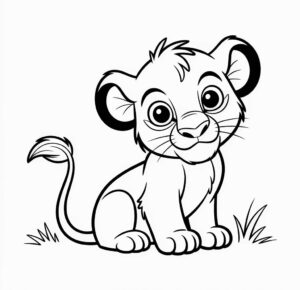 Aslan Kral'Dan Yavru Boyama Sayfası
