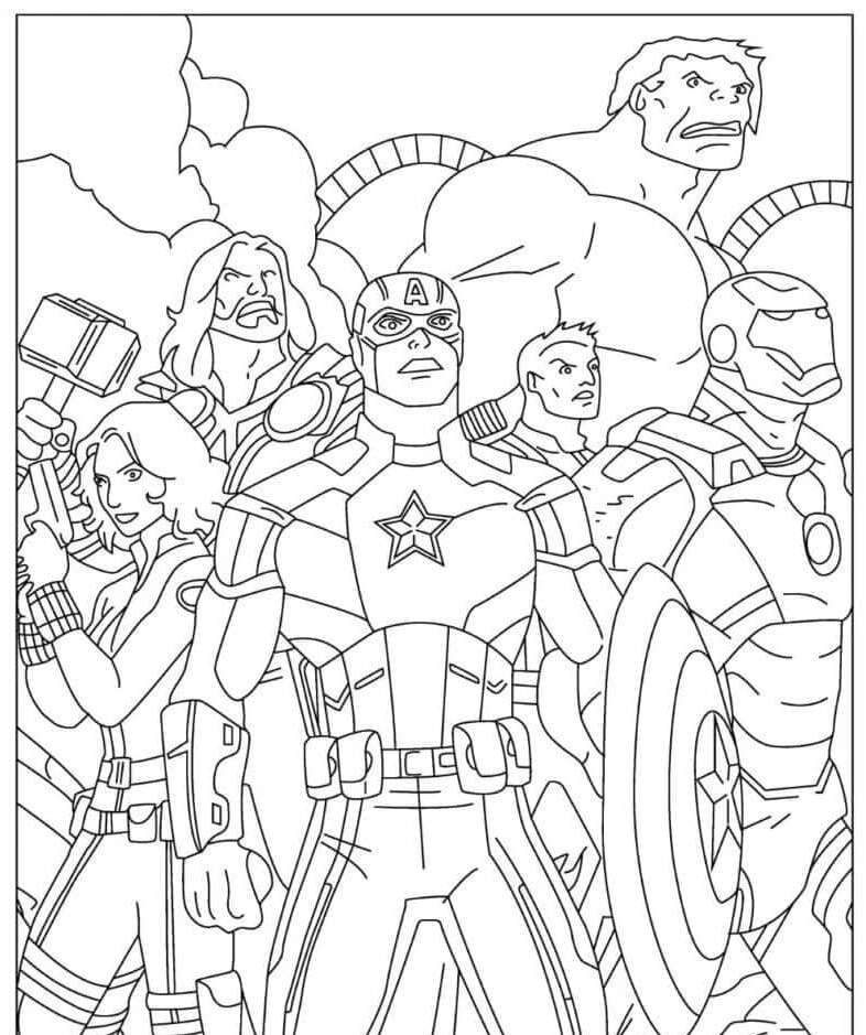 Avengers (Yenilmezler) Boyama Sayfası Indir 27