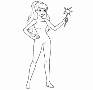 Barbie Anime Tarzı Boyama Sayfası