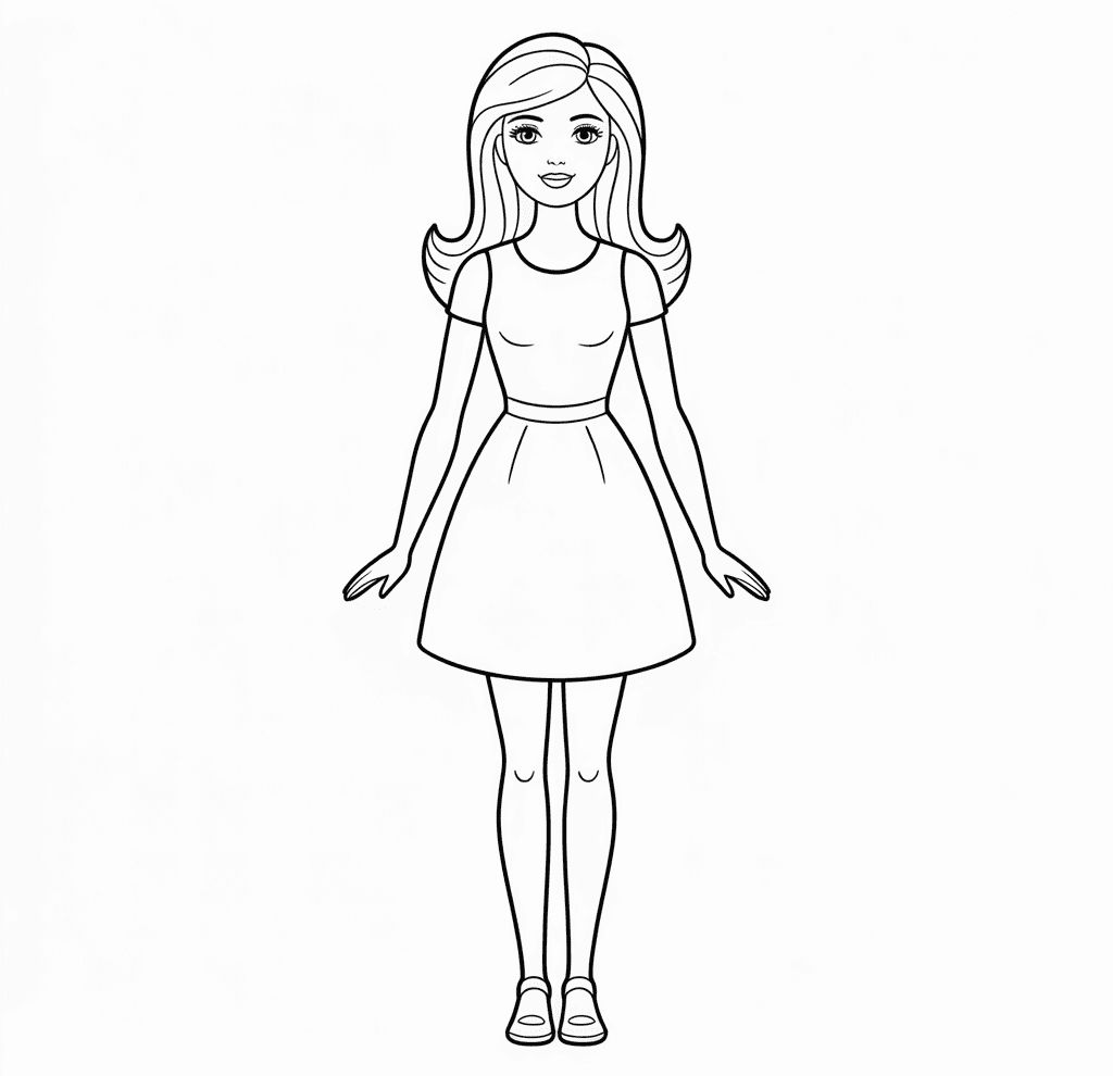 Barbie Bebeği Boyama Sayfası