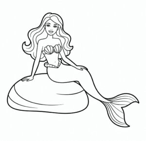 Barbie Denizkızı Boyama Sayfası