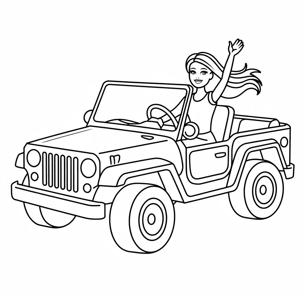 Barbie Jeep Boyama Sayfası