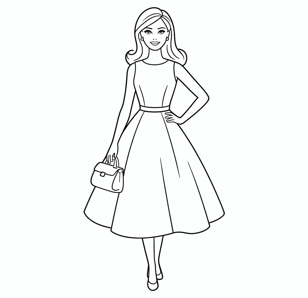 Barbie Modası Boyama Sayfası