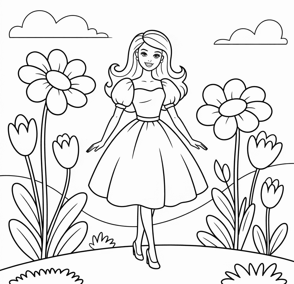 Barbie Ülkesi Boyama Sayfası