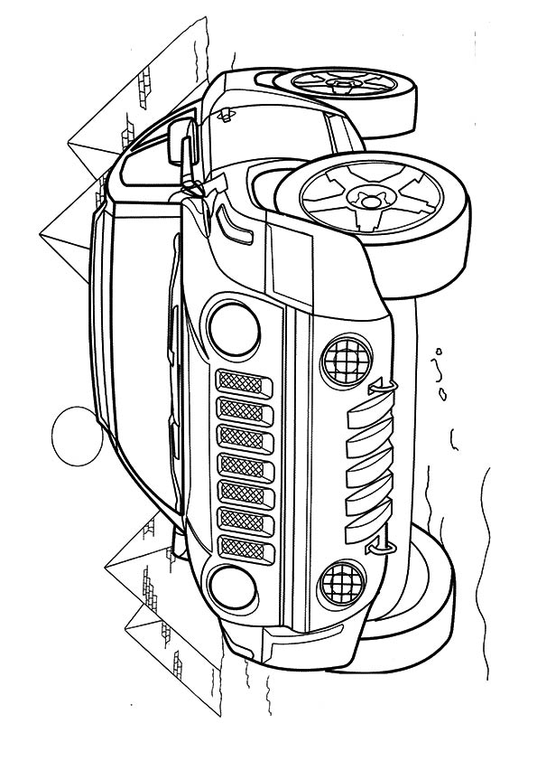Bir Kas Araba Farast Boyama Sayfası