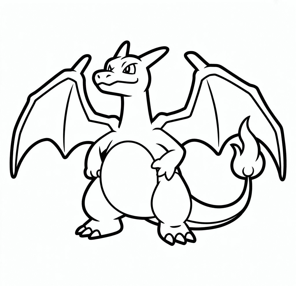 Charizard Pokémon Boyama Sayfası