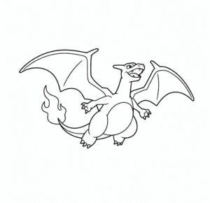 Charizard Uçuyor Boyama Sayfası