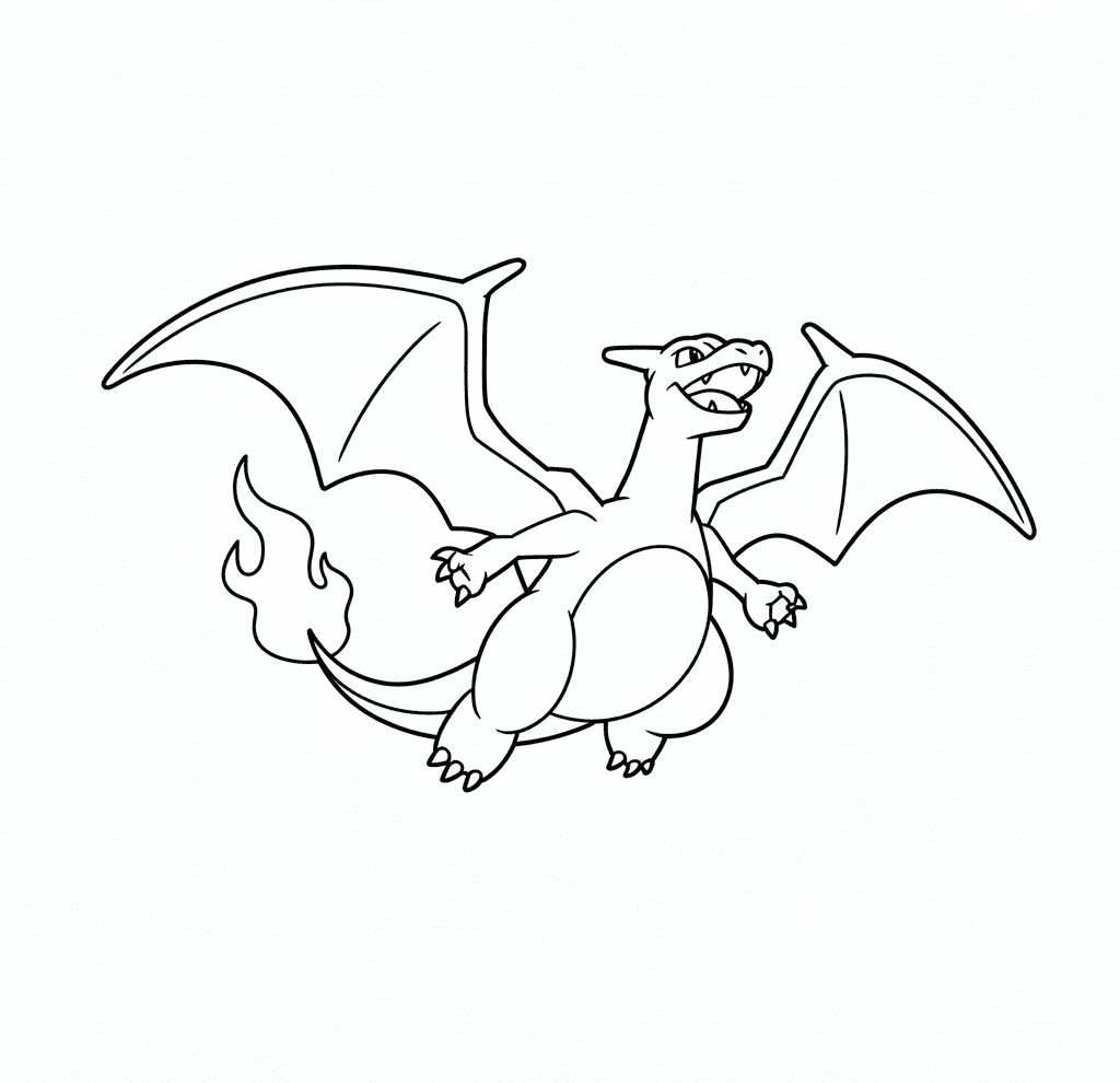 Charizard Uçuyor Boyama Sayfası